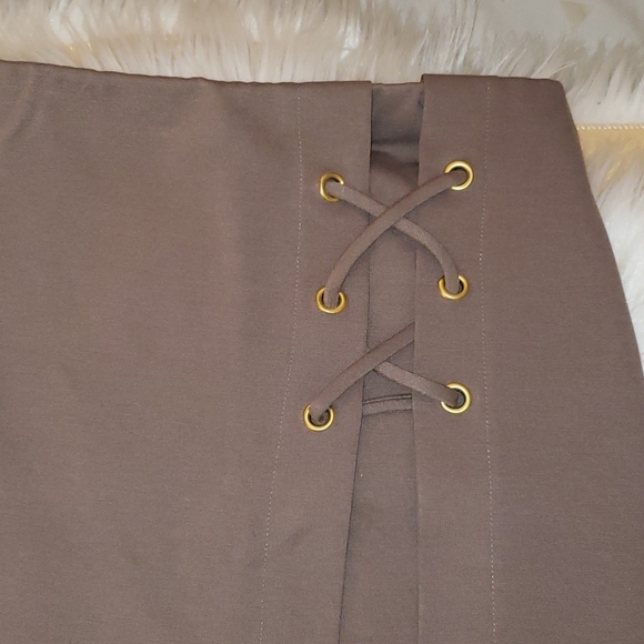 ❗🔥❗High rise Knee Length Tight Skirt Tan Medium - Picture 3 of 8